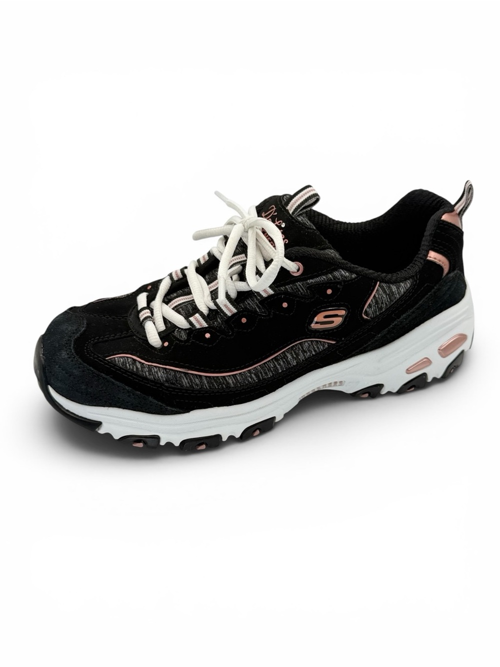 Skechers D'Lites Me Time Women’s Sneaker Black Rose‎ Gold size 9